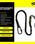 BearTOOLS Interchangeable Quick-Switch Tool Safety Lanyard - Black - 1 Pack