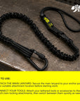 BearTOOLS Interchangeable Quick-Switch Tool Safety Lanyard - Black - 1 Pack
