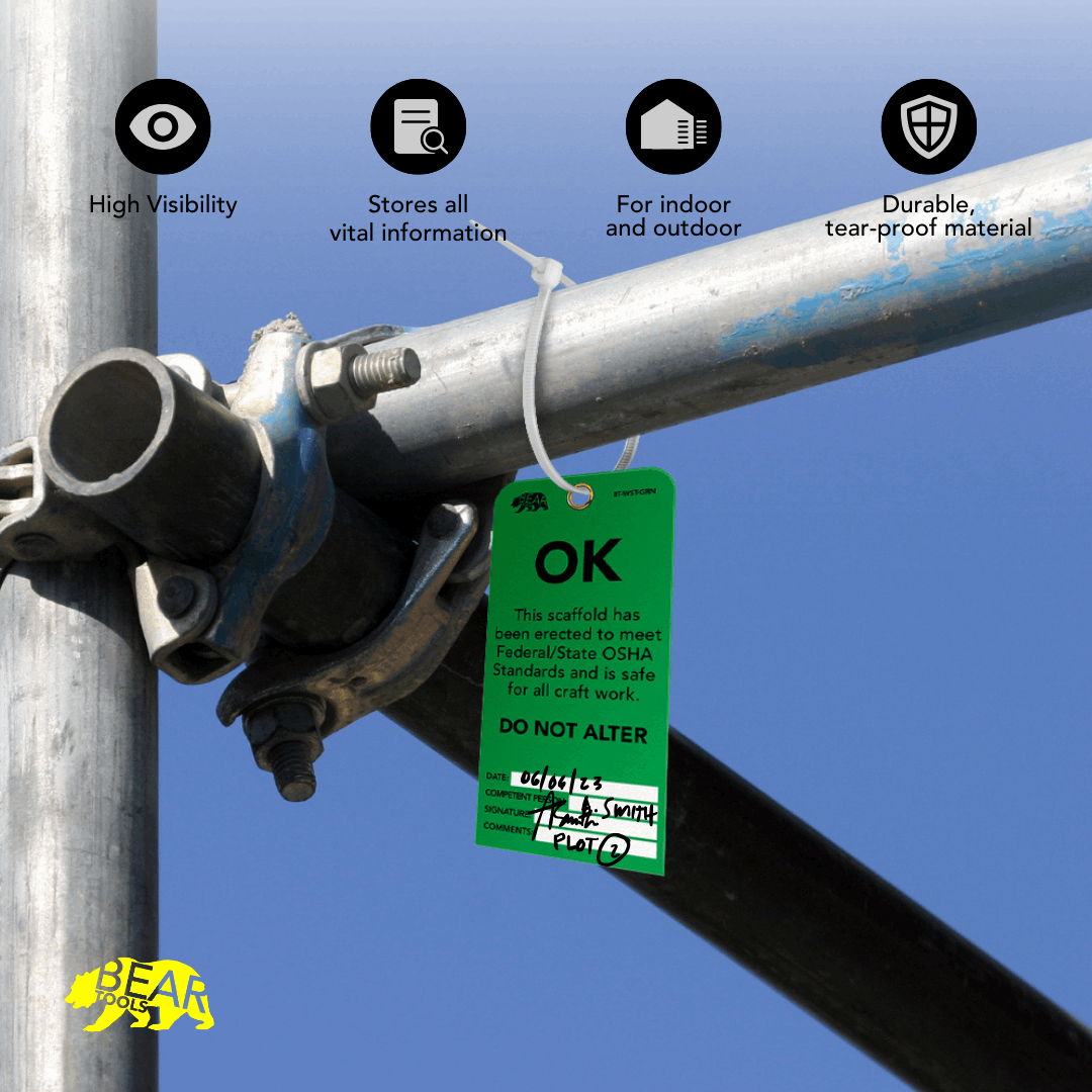 BearTOOLS Scaffold Tags - GearbyBear Safety Tagging Solutions