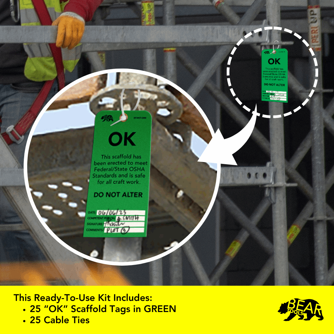 BearTOOLS Scaffold Tags - GearbyBear Safety Tagging Solutions