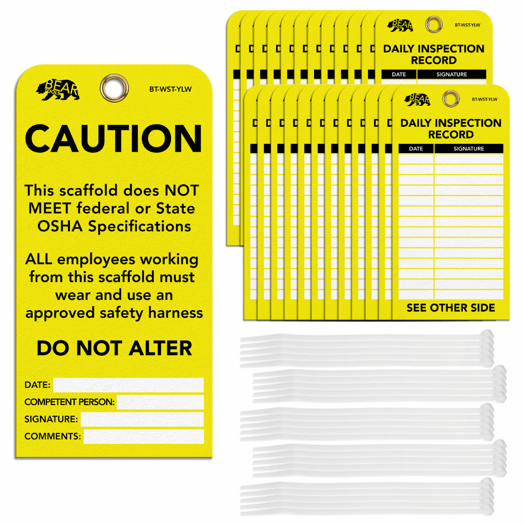 BearTOOLS Scaffold Tags - GearbyBear Safety Tagging Solutions