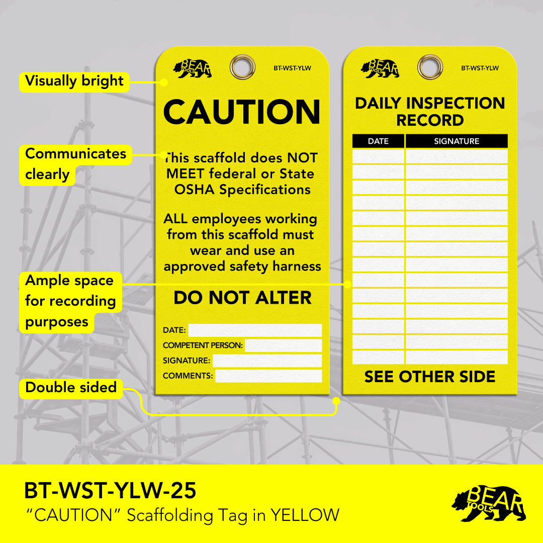 BearTOOLS Scaffold Tags - GearbyBear Safety Tagging Solutions