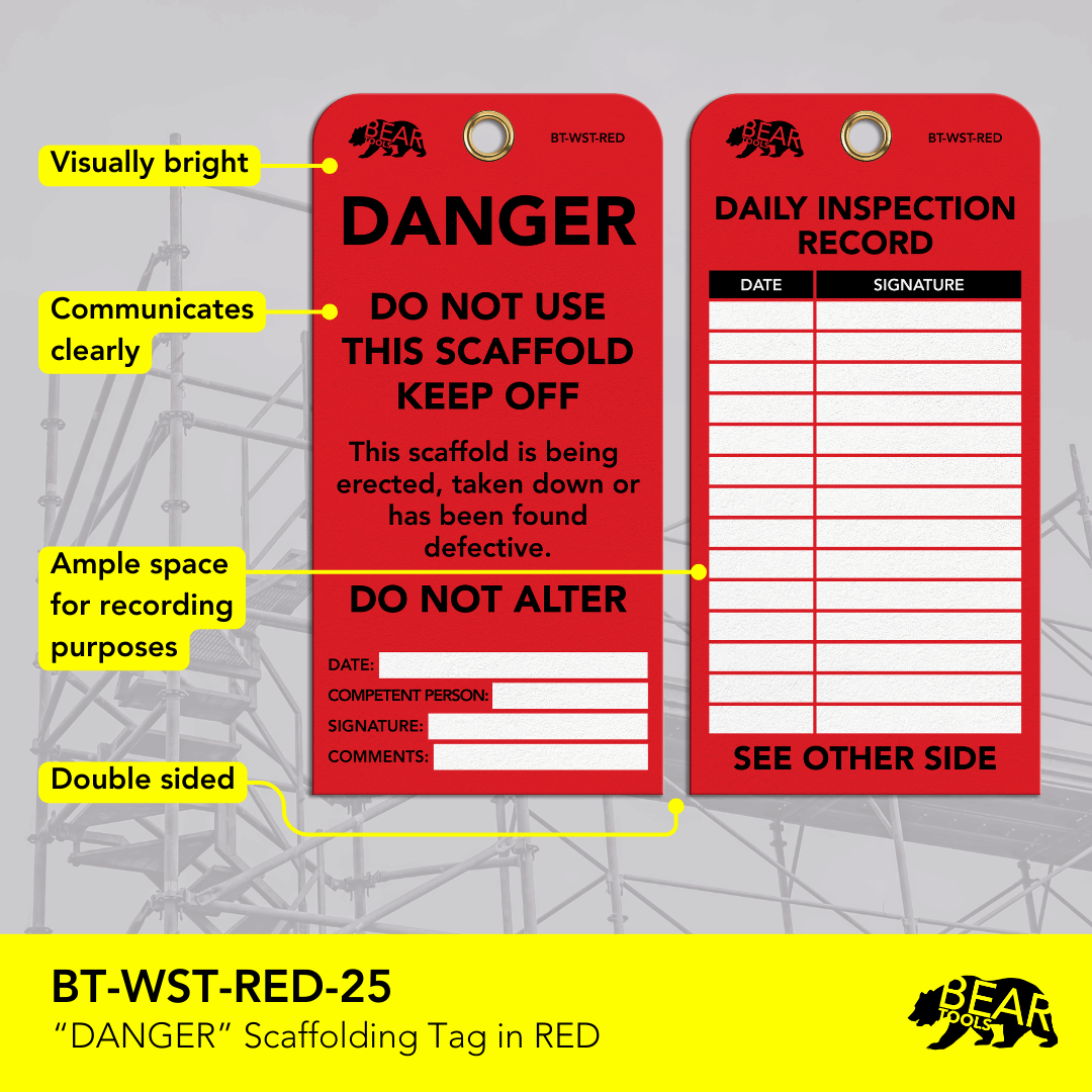 BearTOOLS Scaffold Tags - GearbyBear Safety Tagging Solutions