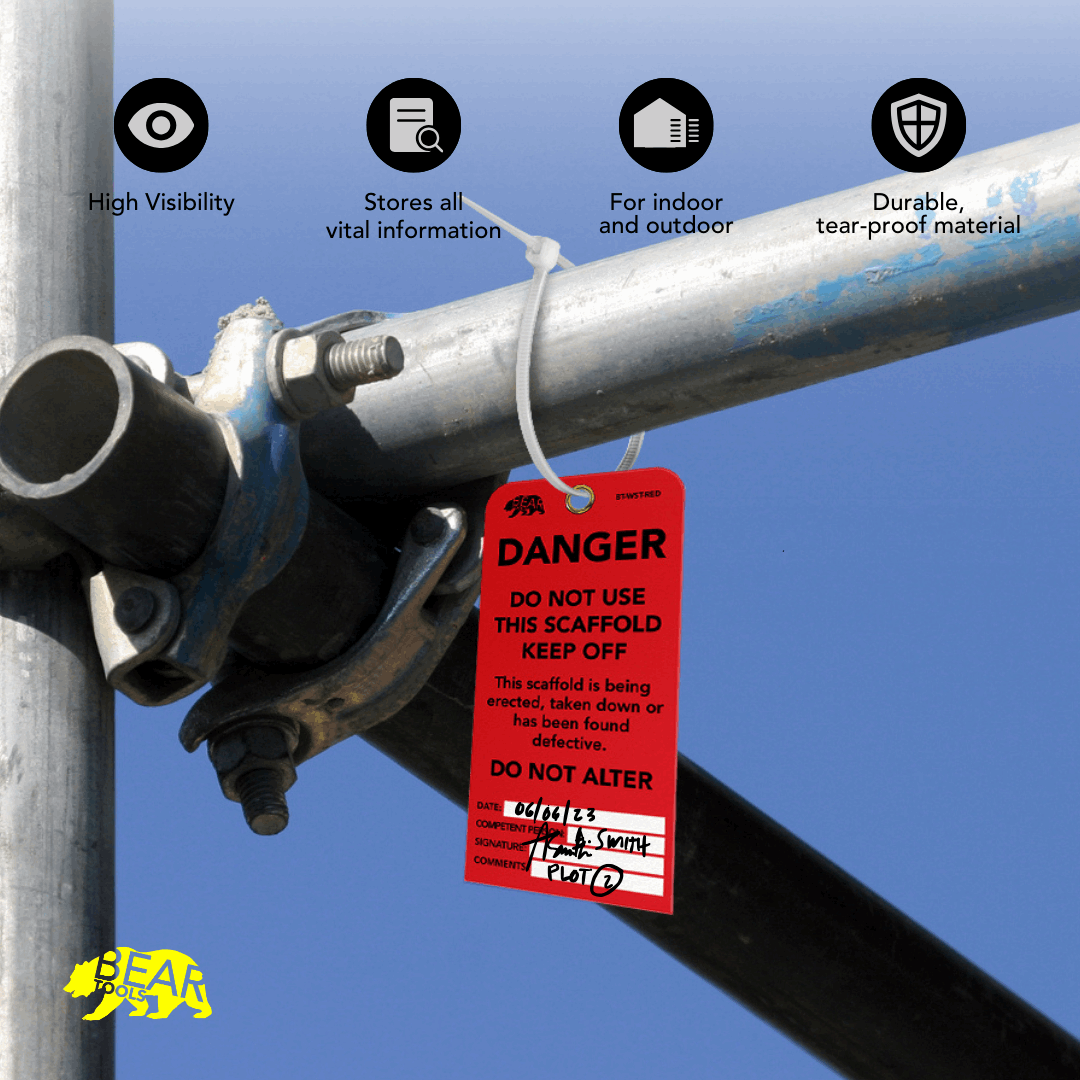 BearTOOLS Scaffold Tags - GearbyBear Safety Tagging Solutions