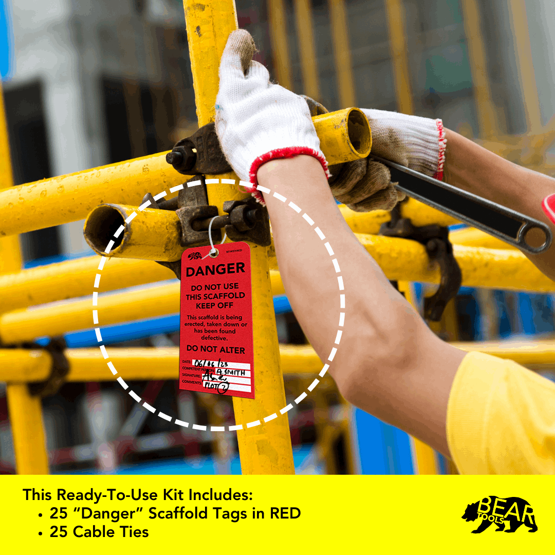 BearTOOLS Scaffold Tags - GearbyBear Safety Tagging Solutions