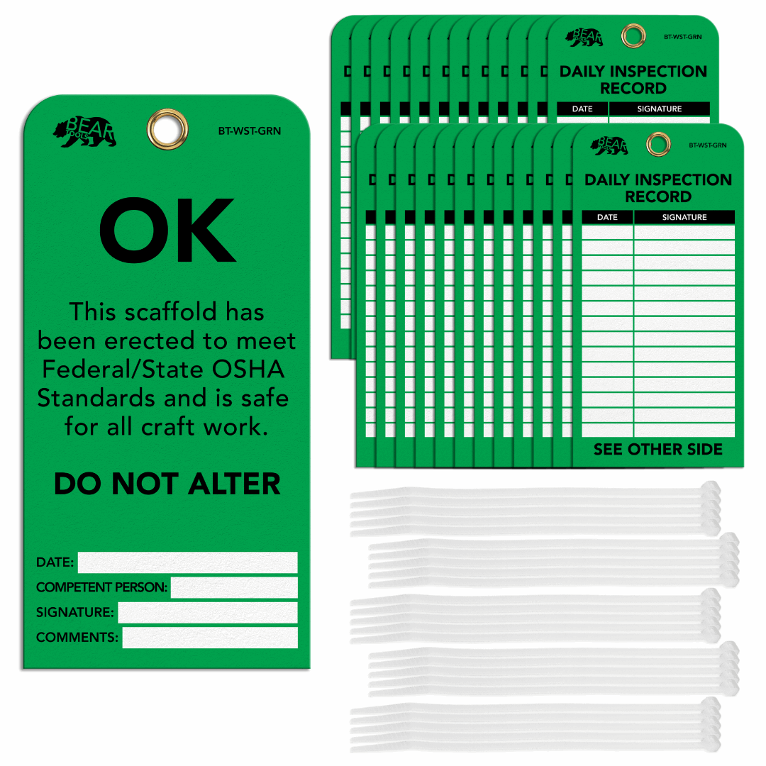 BearTOOLS Scaffold Tags - GearbyBear Safety Tagging Solutions
