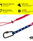 USA Flag Safety Tool Lanyard - 0939USAS bear-bikes Fall Protection bear-bikes tool lanyards tool tethering workplace safety spill kits