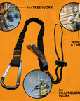 Tool Tether - Spring Locking Aluminum Carabiner & Adjustable Loop End - Tool Safety Lanyard