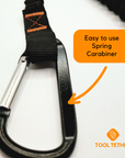 Tool Tether - Spring Locking Aluminum Carabiner & Adjustable Loop End - Tool Safety Lanyard