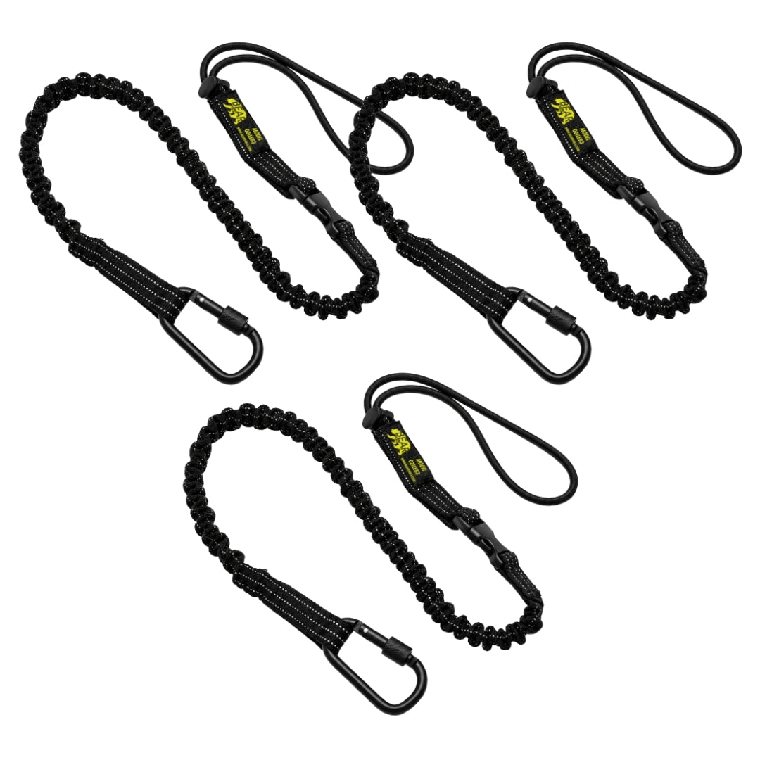 BearTOOLS Interchangeable Quick-Switch Tool Safety Lanyard - Black - 3 Pack