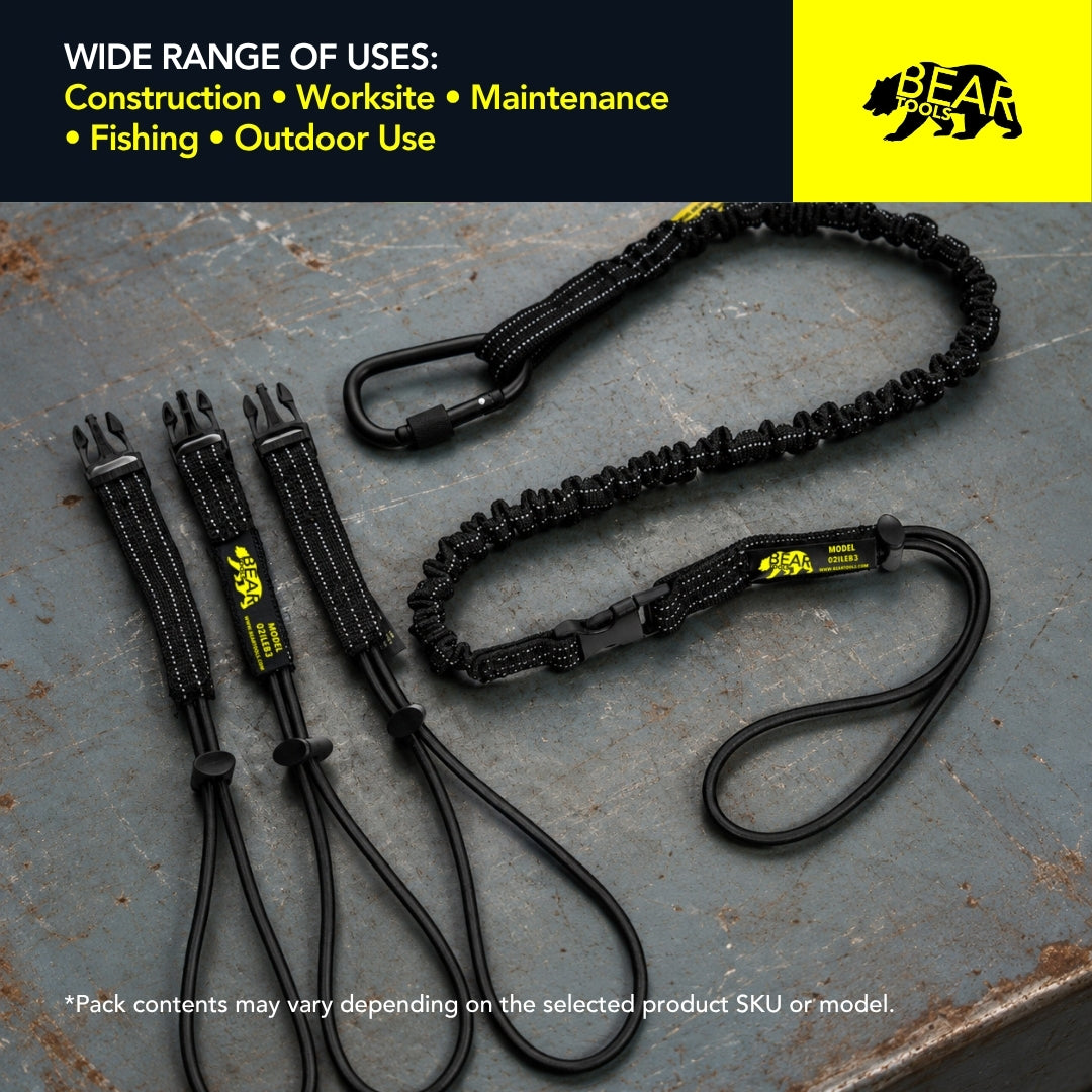 BearTOOLS Interchangeable Quick-Switch Tool Safety Lanyard - Black - 1 Pack