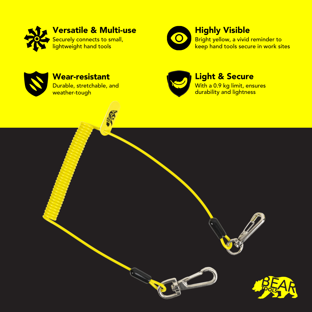 BearTOOLS Lightweight Coil Lanyard 2lbs 0.9kg - C513LYDC