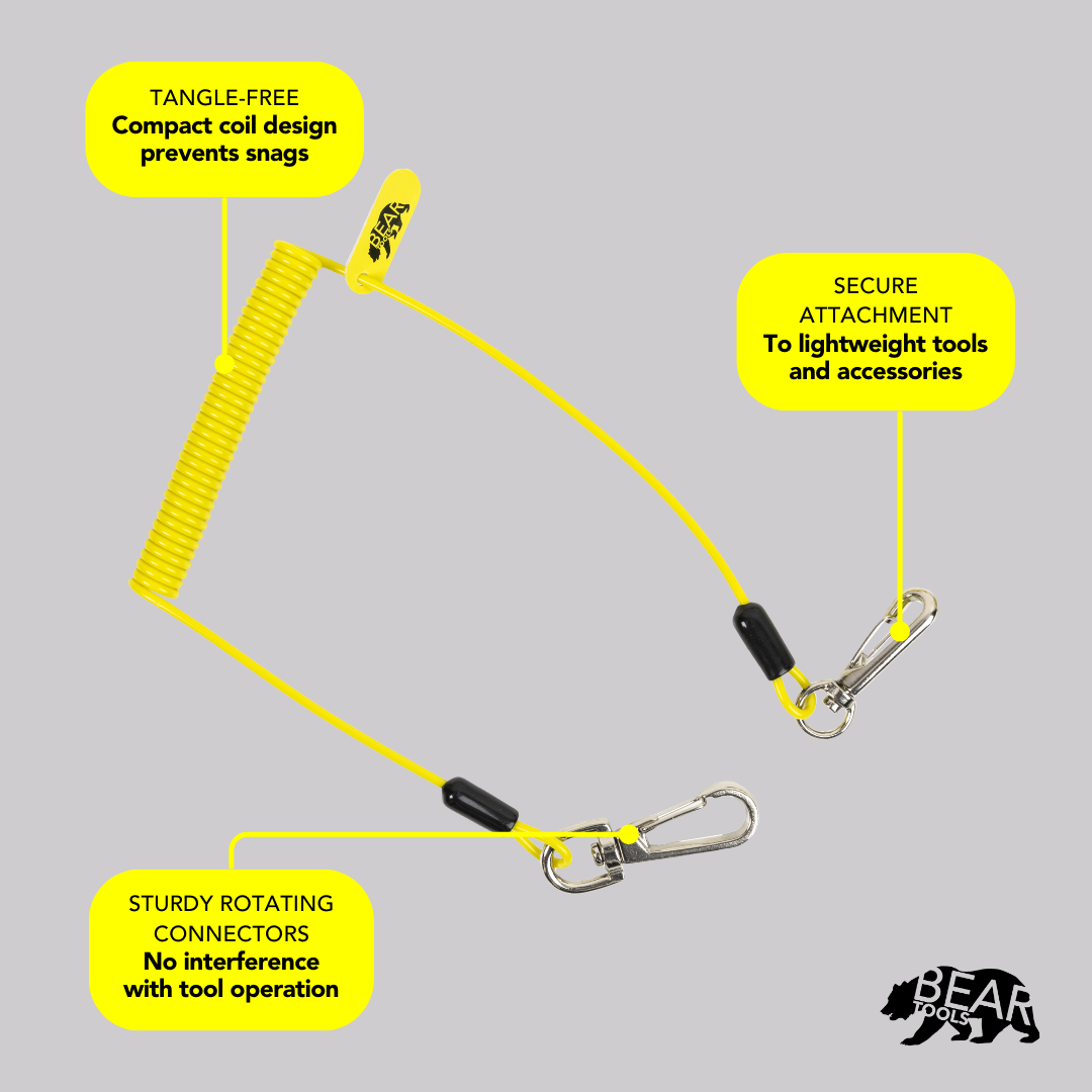 BearTOOLS Lightweight Coil Lanyard 2lbs 0.9kg - C512LYDC