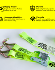 BearTOOLS 3 Meter Hi-Vis Ladder Strap C/W Cam Lock