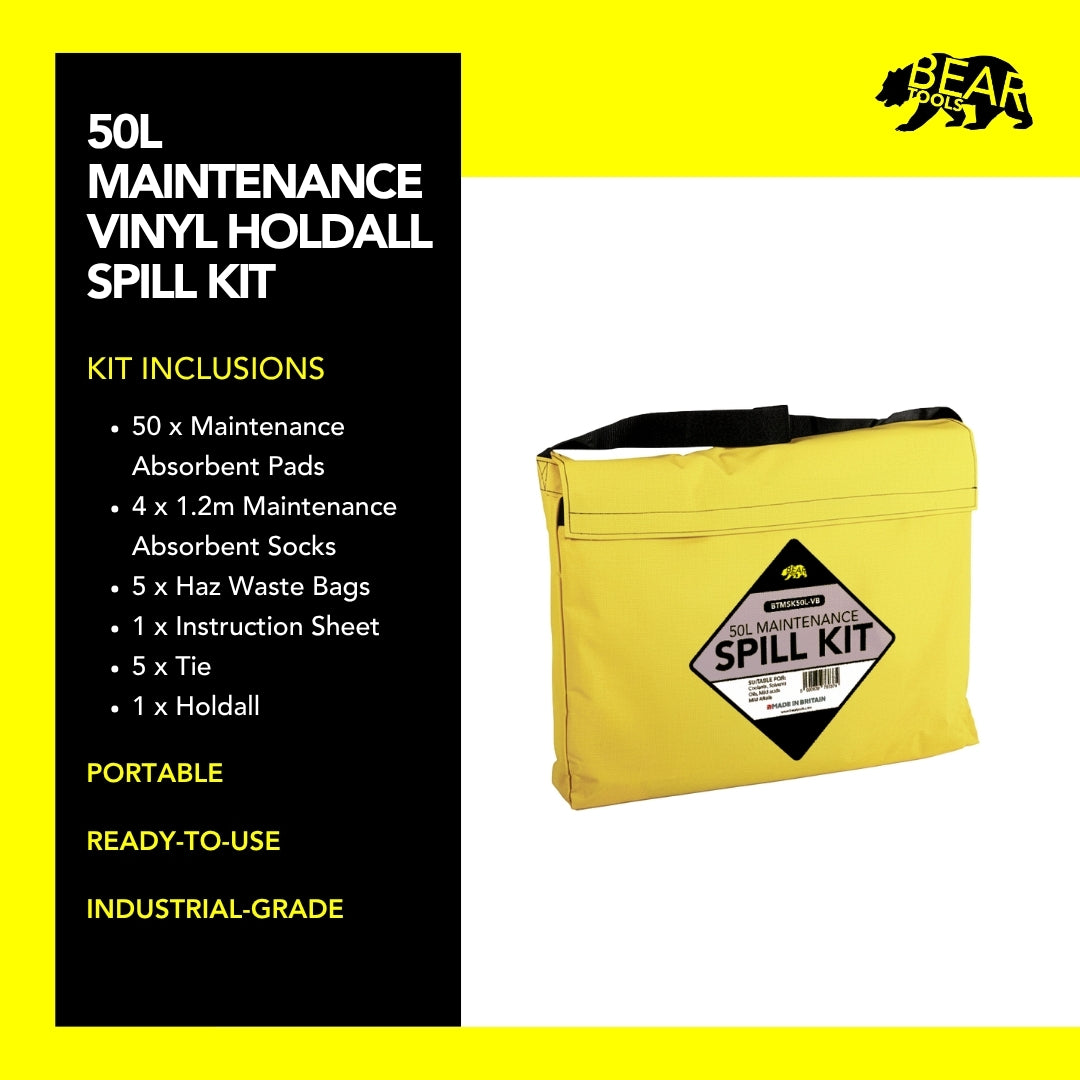 BearTOOLS Maintenance Spill Kit - 50L Vinyl Holdall