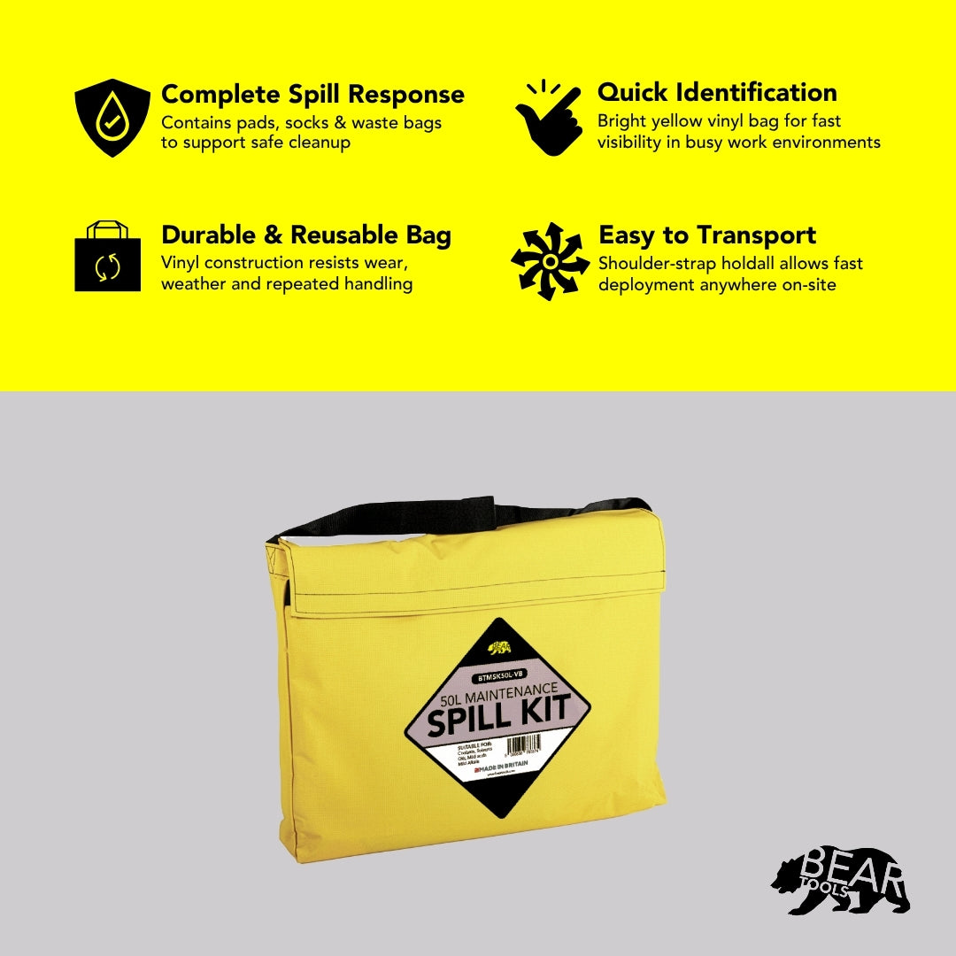 BearTOOLS Maintenance Spill Kit - 50L Vinyl Holdall