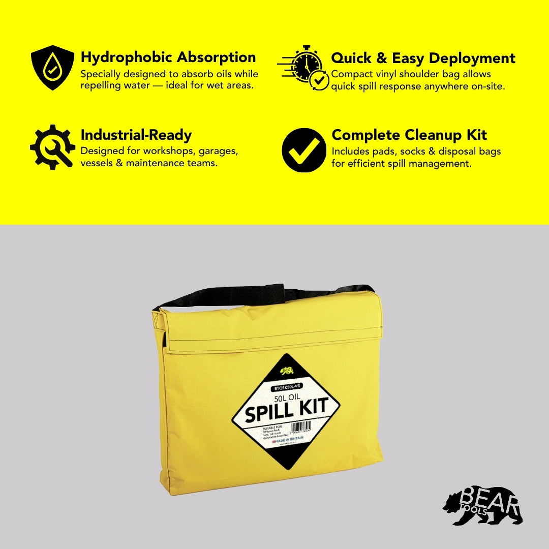 BearTOOLS Oil Spill Kit - 50L Vinyl Holdall
