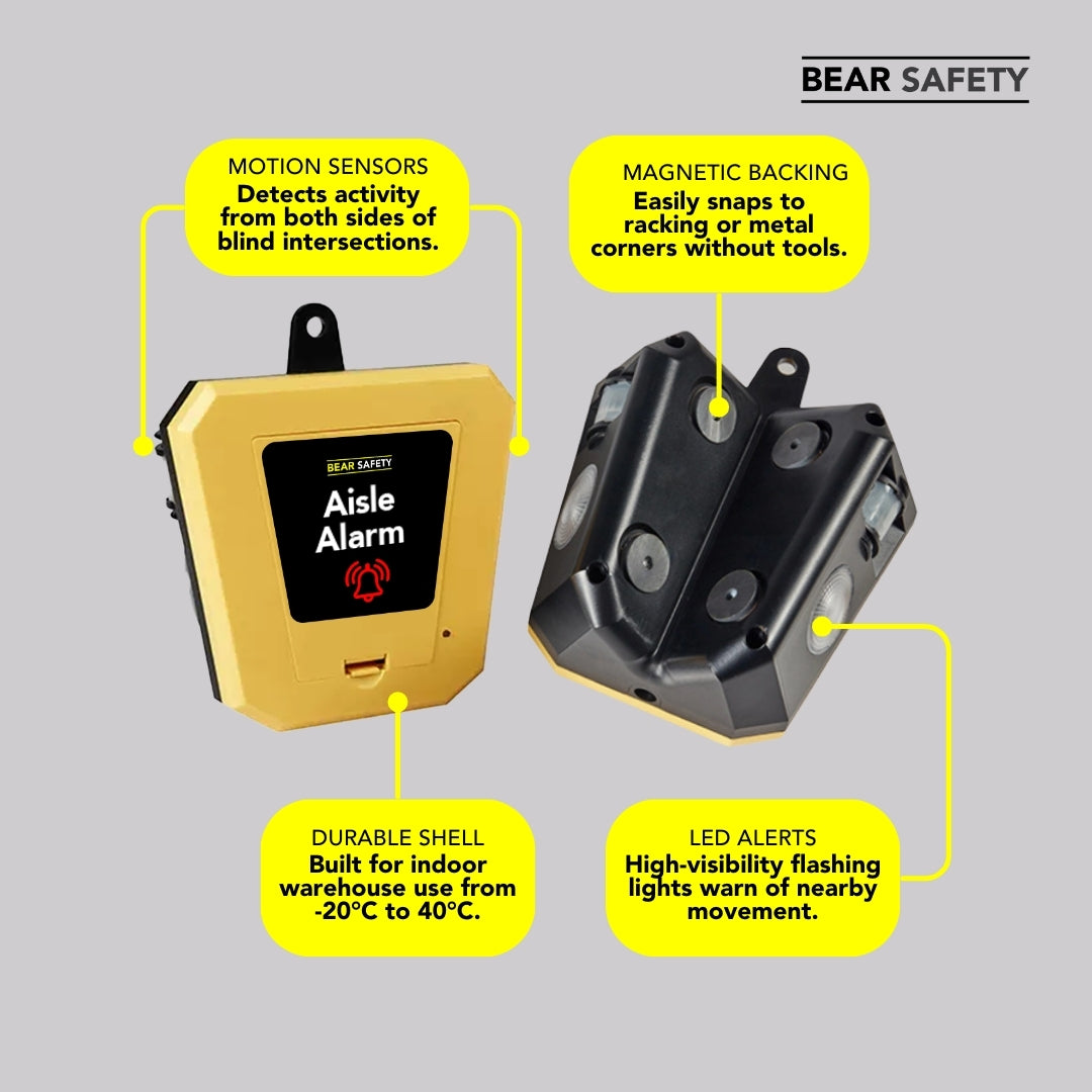 Bear Safety Aisle Alarm bear-bikes Safety Alarms bear-bikes tool lanyards tool tethering workplace safety spill kits