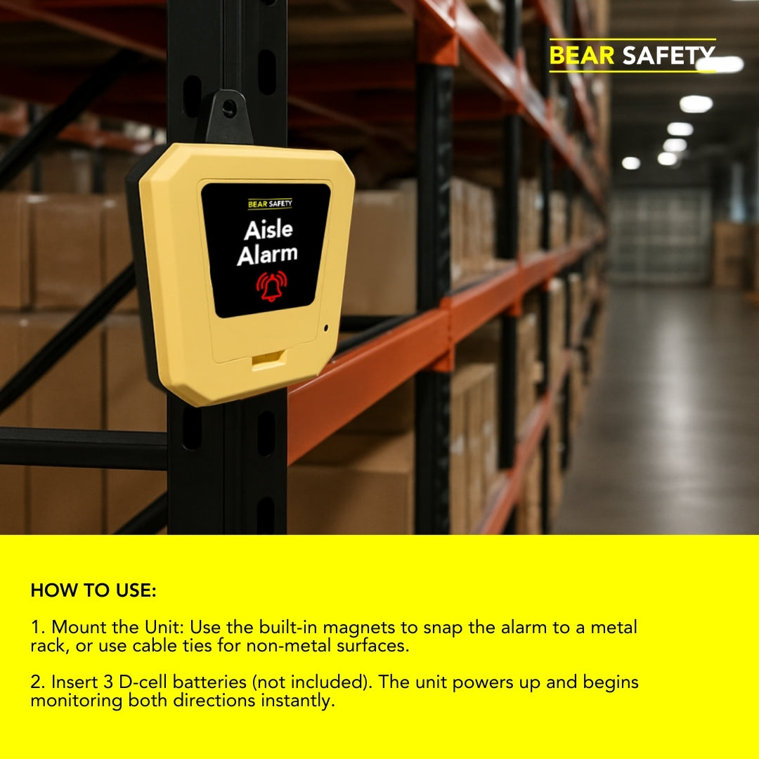 Bear Safety Aisle Alarm bear-bikes Safety Alarms bear-bikes tool lanyards tool tethering workplace safety spill kits