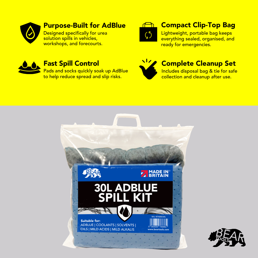 BearTOOLS AdBlue Spill Kits - BTABSK30L bear-bikes Spill Control bear-bikes tool lanyards tool tethering workplace safety spill kits