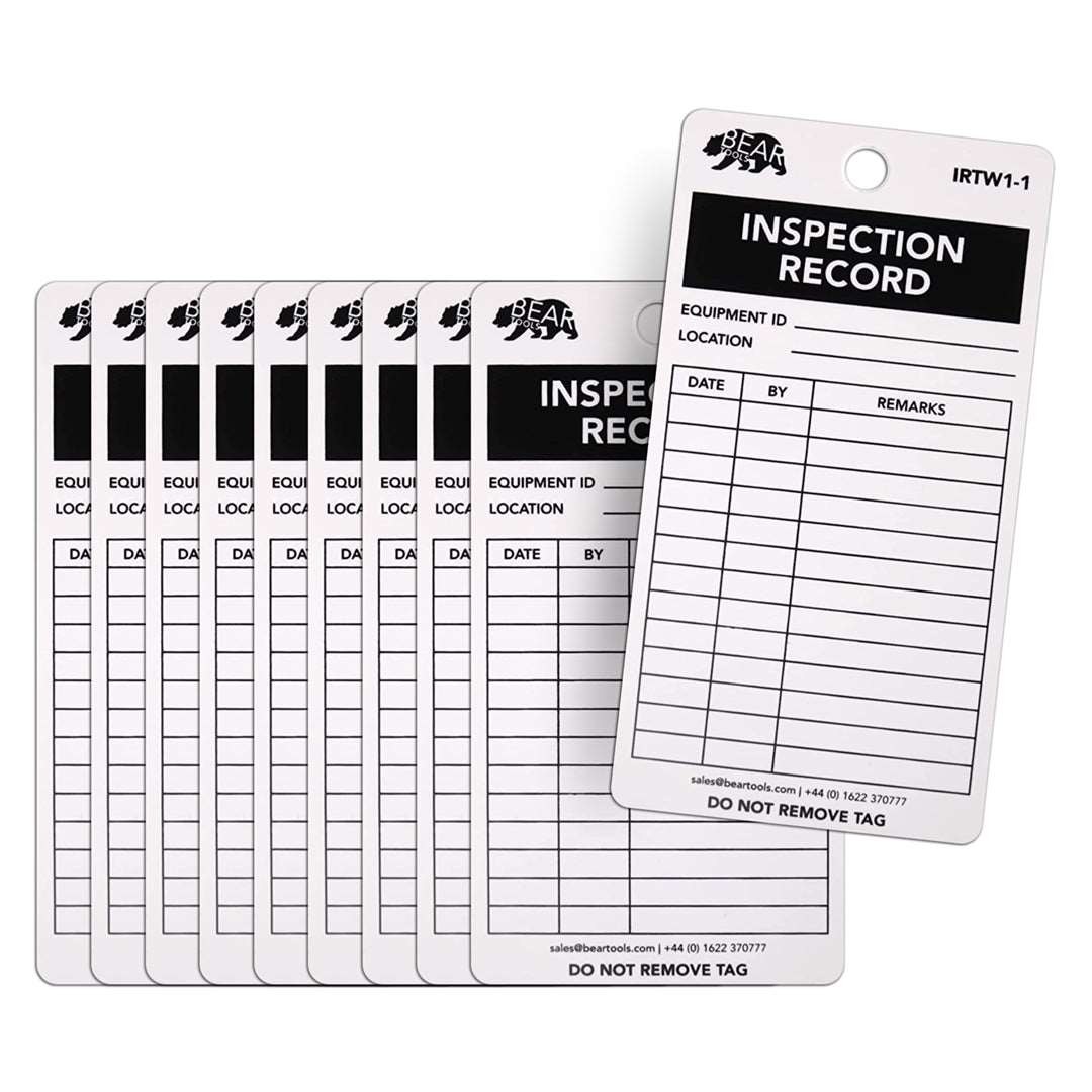 BearTOOLS Inspection Record Tag - GearbyBear Safety Tagging Solutions