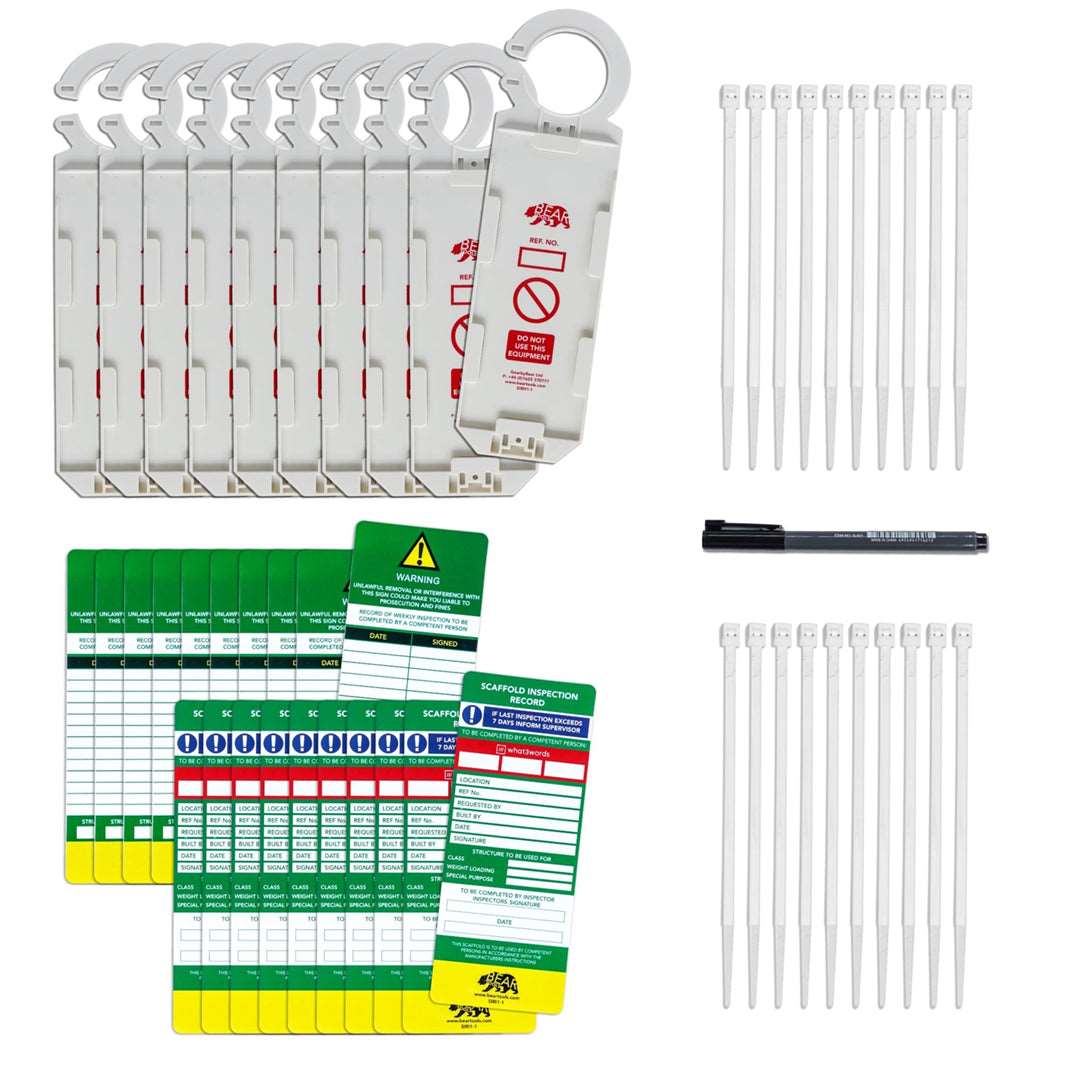 BearTOOLS Scaffold Inspection Record Kit - GearbyBear Safety Tagging Solutions