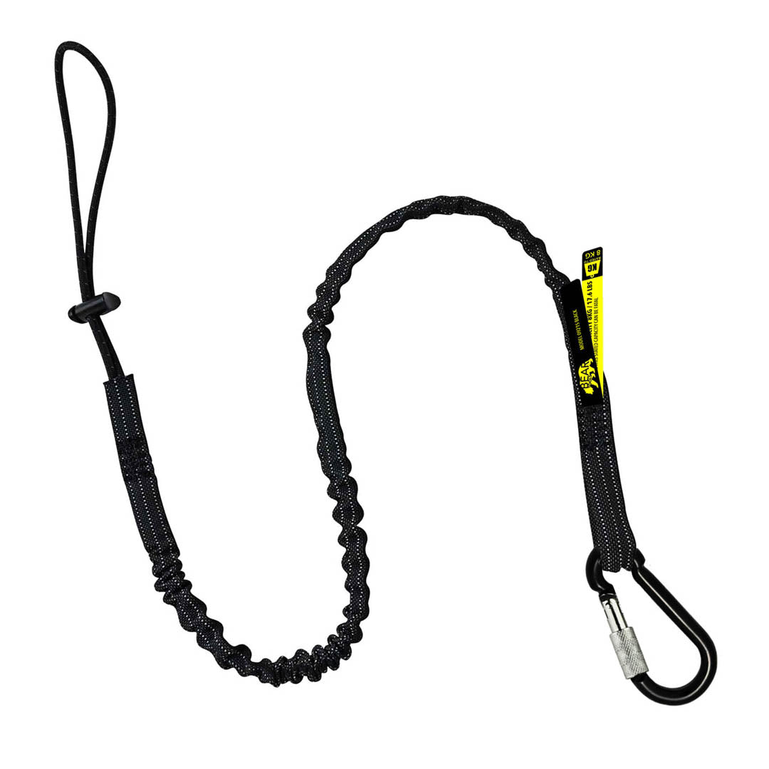 BearTOOLS Tool Lanyard with Aluminum Screw Lock Carabiner Black - GearbyBear Fall Protection# product_vendor# GearbyBear - tool lanyards, tool tethering, workplace safety, spill kits