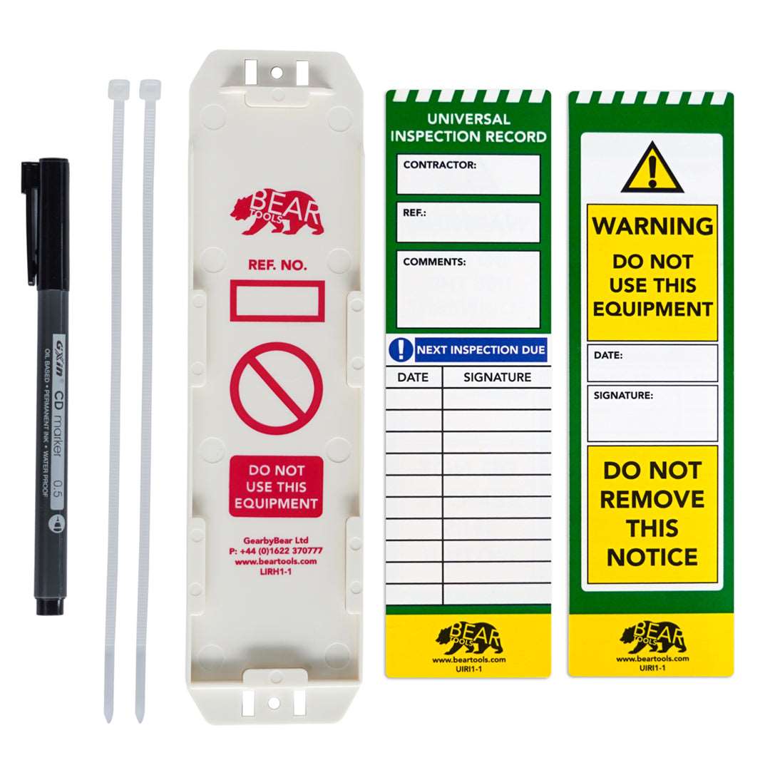 BearTOOLS Universal Inspection Record Kit - GearbyBear Safety Tagging Solutions# product_vendor# GearbyBear - tool lanyards, tool tethering, workplace safety, spill kits