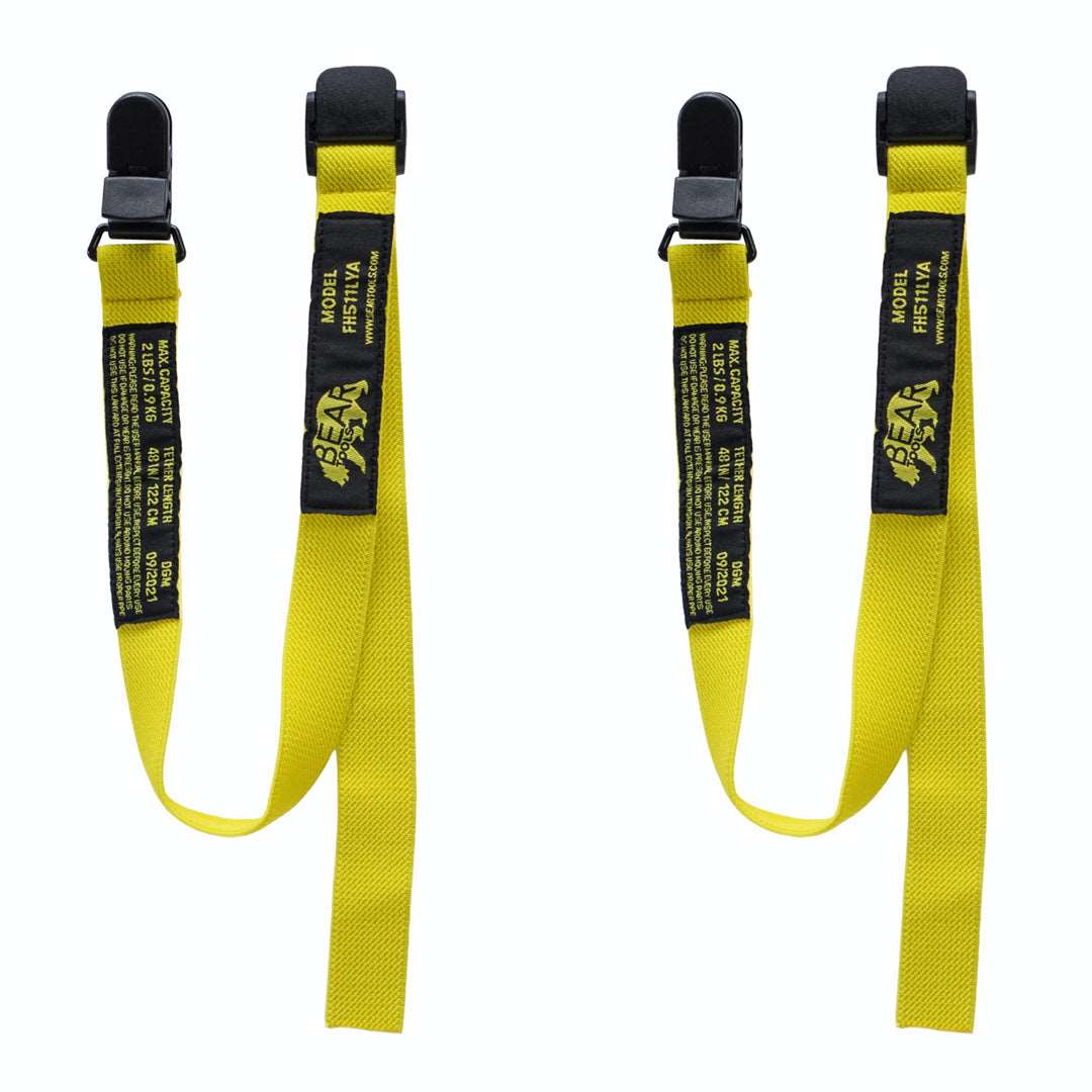 BearTOOLS Yellow Fabric Hard Hat Lanyard - Clip Attachment - GearbyBear Fall Protection# product_vendor# GearbyBear - tool lanyards, tool tethering, workplace safety, spill kits