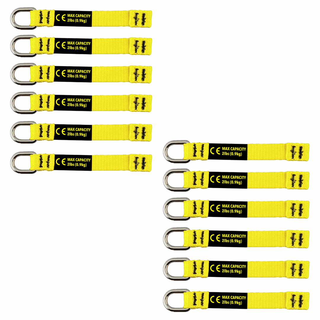 BearTOOLS Yellow Flat D-Ring Tool Tail Tethers - GearbyBear Fall Protection# product_vendor# GearbyBear - tool lanyards, tool tethering, workplace safety, spill kits