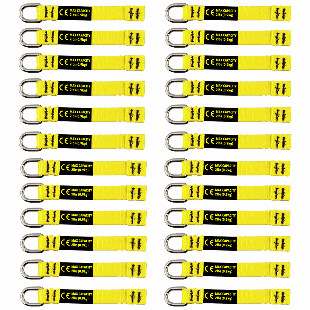 BearTOOLS Yellow Flat D-Ring Tool Tail Tethers - GearbyBear Fall Protection# product_vendor# GearbyBear - tool lanyards, tool tethering, workplace safety, spill kits