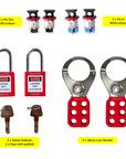 Complete Lockout Tagout (LOTO) Kit with Bag - LOTO-KIT-2 bear-bikes Lockout Tagout Solutions bear-bikes tool lanyards tool tethering workplace safety spill kits