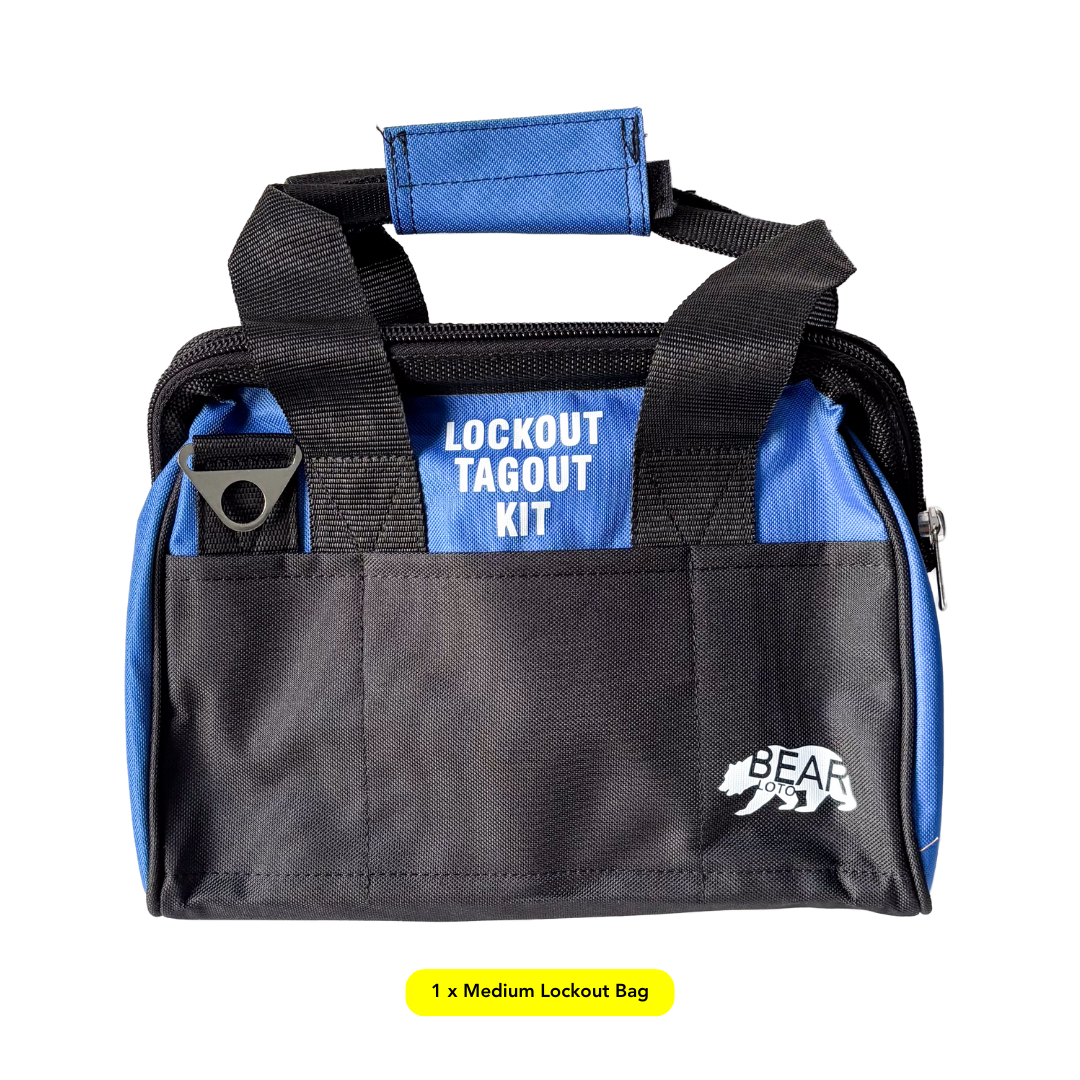 Complete Lockout Tagout (LOTO) Kit with Bag - LOTO-KIT-2 bear-bikes Lockout Tagout Solutions bear-bikes tool lanyards tool tethering workplace safety spill kits