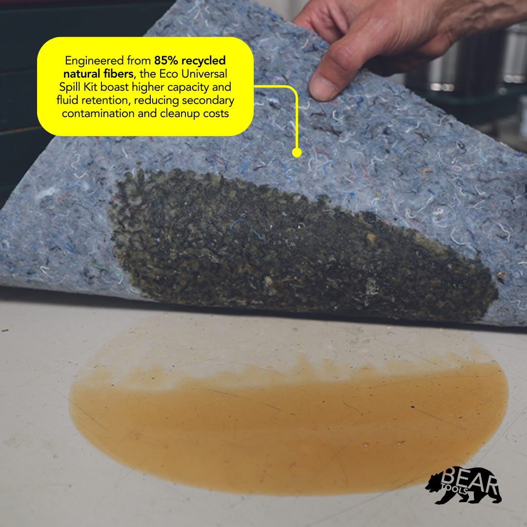 Eco Universal Spill Absorbent SheetsPads - BTEASH100 bear-bikes Spill Control bear-bikes tool lanyards tool tethering workplace safety spill kits