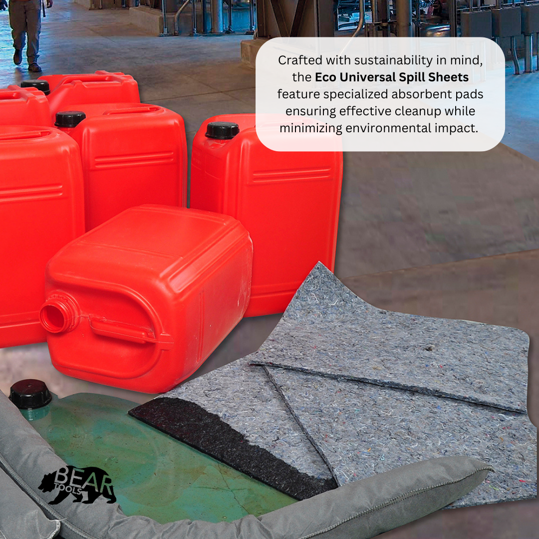 Eco Universal Spill Absorbent SheetsPads - BTEASH100 bear-bikes Spill Control bear-bikes tool lanyards tool tethering workplace safety spill kits