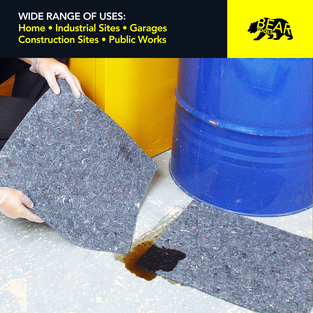 Eco Universal Spill Absorbent SheetsPads - BTEASH100 bear-bikes Spill Control bear-bikes tool lanyards tool tethering workplace safety spill kits