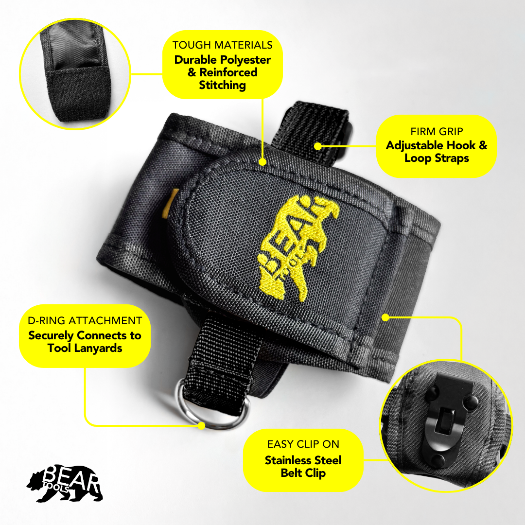 Tape Measure Holder with Belt Clip - BT-TMHLDR-1 bear-bikes Fall Protection bear-bikes tool lanyards tool tethering workplace safety spill kits