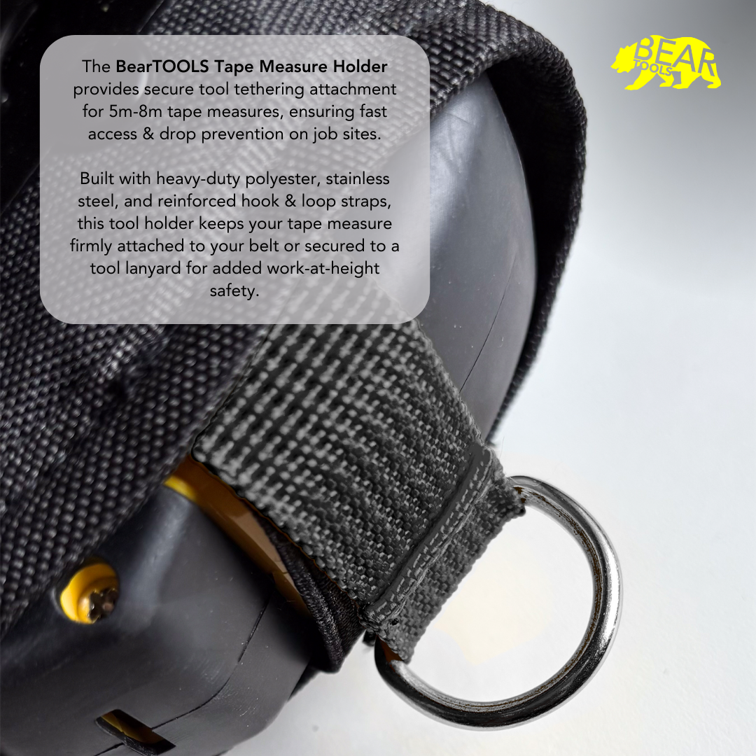 Tape Measure Holder with Belt Clip - BT-TMHLDR-1 bear-bikes Fall Protection bear-bikes tool lanyards tool tethering workplace safety spill kits